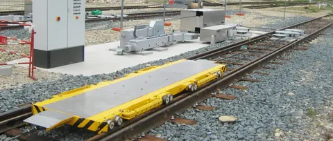 Radsatzschubwagen im Durchgangsgleis